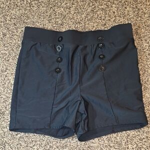Torrid Black High Waist Buttoned Swim Shorts